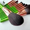 Shoushoulang Profissional Handmade Make Up pincels Set 11pcs Face Powle Shadow Shadow Brush sintético Kit de maquiagem de cabelos 240403