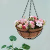 装飾的な花屋外ポーチ付きの偽の人工吊りバスケット屋内牡丹鉢植え植物の装飾