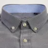 Mentille à manches longues à manches longues Oxford Single Patch Pocket Simple Design Casual StandardFit Buttondown Colrs Shirts 240322