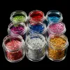 Bottiglie 10 bottiglie Nail art shinning polvere cromata pigmento cromato iridescente hexagon ultratina glitter paillettes polacco gel decorazione