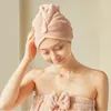Handduk Ananasnät Kvinna Handdukar lockigt hår spa turban snabb torkning av baddusch cap långt snabbt torrt för huvudet