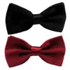 Neck Ties Classic mens bow tie boys grille childrens bow tie fashionable solid colors green red white green wedding tie accessories C240412