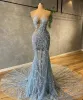 Elegant Evening Dresses Sexy Sweetheart Sequin 3D Appliques Lace Party Prom Gowns Custom Made Sweep Train Special Occasion Wear