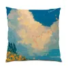 Pillow Decoration Home Decor Velvet 45x45 S Covers Oil Painting Cover Abstract Colorful Polyester Linen Pillowcase E0055
