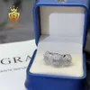 Bijoux de créateurs Nouveaux arrivages GRA Certificats 925 Sterling Silver Pass Diamond Tester VVS1 Baguette Round Moisanite Iced Out Hip Hop Ring