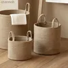 Storage Baskets 1 creative cotton linen rope woven dirty clothes basket large capacity storage with handle flower pot home decoration yq240407