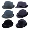 Szerokie brzeg kapelusze wiadra czapki zima brytyjska fedorowie vintage fedoras dla mężczyzn Top Jazz Hat Adult Bowler Hats Klasyczna wersja Chapau Gentlementrendy Woolen Cap Q240403