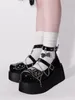 Scarpe eleganti Fashion Y2K Punk Metal Decoration Platform Spring Autumn Girl Sweet Cute giapponese Teli alti.