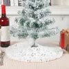 Décorations de Noël jupe d'arbre de Noël mini avec motif d'étoile de flocon de neige décoration de fête lavable pour les vacances