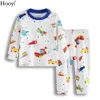 Hooyi Fashion Boys Boys Pajamas Clothing Set Born Jumpsuist Sleepwear 100％綿の漫画飛行機Bebe衣類240325