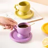 Mokken hoogwaardige koffiekop en schotel set ins style European Ceramic Home Eenvoudige blauwe mok