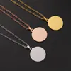 10st Rostfritt stål Circle Bar Necklace Blank för graveringsuttalande Namn Metall Rund Tag Megel Polerad grossist 240407