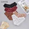 Cinvik 6pcs sexy kanten slipje vrouwelijk ondergoed vrouwen lingerie plus size slips lage taille intimaten comfort tangas s3xl 240407