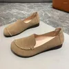 Scarpe casual da donna Spring singola e autunno Semplice in pelle morbida retrò piatta pigra di grandi dimensioni di beans comodi donne