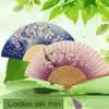 Decorative Figurines Chinese Style Foldable Female Hand Fan Ladies Ancient Craft Silk Folding Abanicos Para Boda De Mano Eventail A Main