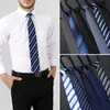 Neckband lata blixtlås Mens bindning Business Formell klänning slitage stripe fast färg dragkedja slips grossist gåvor för män smala mager slips 240407