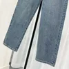 Kvinnors jeans totem rakt för kvinnor mode märke hög midja full denim byxor vintage jean fotledslängd casual byxor dam