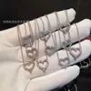 Designermärke TIFFAYS Full Diamond Love Halsband Hjärtformad ihålig hänge 925 Silver Kvinna
