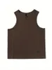 Houzhou Sport Mens Tank Tops Gym Hombre Sreeveless Tee Vest Men StreetwearルーズカジュアルバスケットボールBrown Oneck Cotton 240407