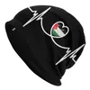 베레 렛 심장 박동 팔레스타인 팔레스타인 보닛 모자 가을 겨울 스키 두개골 비니 모자 남자 여자 따뜻한 이중 사용 캡