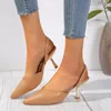 Dress Shoes Slip-on Baotou Sandals Women 2024 Fashion Simple Solid Color High Heels Trendy Banquet