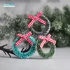 Decorative Flowers 12pcs Christmas Mini Wreath For Front Door Handmade Simulation Garland Hanging Xmas Tree DIY Doll House Ornaments Party