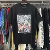 紫色のブランドTシャツヨーロッパとアメリカンハイストリートトレンディパープルカラープリントピュアコットンカジュアルストリートショートスリーブTシャツの両方の男性と女性向け