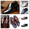 2024 Designer Luxury Luxury Multi Style Cuir Men Black Blanc Chaussures décontractées, robe d'affaires de grande taille chaussure de mariage pointu