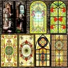 Filmer Privacy Windows Film Frosted Stained Glass Vintage Window Stickers Selfadhesive Chapel Cling Church Style Glass Sticker