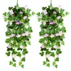 Dekorativa blommor 2st Artificial Simulated Flower Vine Fake Tificial Hanging Plants Outdoor Backyard Decoration