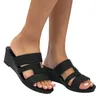 Hausschuhe Fashion Summer Women Wedge Heel Mittlerer Slip auf offener Zeh