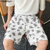 Incerun koreansk stil stiliga män shorts blommor tryckt lös casual elegant manlig allmatch som säljer s5xl 240407