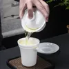 Чайные наборы наборов Iced Sheep Fat Jade Tea Set Cover Cup Cup Cup Hovel Isment