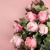 Fleurs décoratives Silk artificiel 1 bouquet Bouquet floral rose français fausse fleur arranger table marguerite décor de mariage de fête accessoire Flores