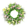 Dekorative Blumen 67je Frühlingsseidekranz für Haustür Realistische Blumenhänge Dekorationen