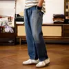 Men's Jeans Red Tornado Denim Double Fold Wide Cone Pants Dark Faded 50s Retro Style JeansL2403