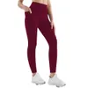 Pocket Womens Yoga Leggings Lu-094 morbido elastico stretto elastico slim fitness pantaloni da yoga sport ALLENDIO indossare abiti da palestra