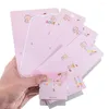 SCHECHES DE BIELLY 20pcs Pink Series Kraft Paper Carte for PackagingDisplay Thanks Words Multi-Size Assing Girls Hair Clip Hairpin