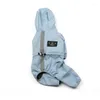 Odzież dla psa Różowa płaszcz przeciwdeszczowy na małe wodoodporne z kapturem pu regulowany niebieski płaszcz deszczowy z odblaskowym paskiem misiem ubrania na zewnątrz