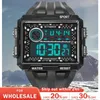 Armbanduhren Synoke Männer Bergsteigerung digitaler Uhr Waterdichtem Widerstand großer Leinwand Outdoor Running Student Fashion gutaussehend