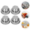 Dinnerware Upkoch Cheese Shaker 4Pcs Lids Stainless Steel Cocktail Dredge Flour Mix Spices Sugar Salt Peppers Shake Drinks Mason Tops