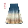 Skirts Women's Printed Pleated Skirt Half Length High Waist Covering Crotch Slimming Mid Spring Summer Purchase