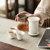 Tee -Sets Tangpin Keramik -Teekanne mit 2 Tassen Gaiwan Teetasse ein tragbares Reise -Set -Getränkeware