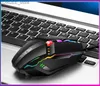 Myszy przewodowe regulowane programowanie myszy mini RGB przewodowe 1600 dpi optyczna mysz ergonomia do biurowego laptopa notebook komputerowy Y240407ZXZH