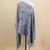 Écharpes cachemire chaud mélange la broderie mantille de fleur de fleur de fleur châle femme écharpe enveloppe féminin dame pashmina echarpes