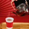 Disposable Cups Straws 50 Pcs Coffee Glass Year Ice Cream Business Water Paper Party Thicken Banquet