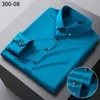 Mens Silk Shirts Long Sleeve Drill Button Solid Color Silky Business Formal Social No Iron and Wrinkle Soft Fashion Clothes 240329