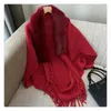 Scarves Knitting Thick Women's Loose Shawl With Faux Fur Collar For Evening Dresses Wedding Plush Wraps Cardigan Cape