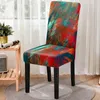 Couvre-chaise Couvre à manger à imprimé 3D Elastic Strech Paindre multicolore siège de couverture pour tabouret de cuisine décor