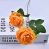 Dekorativa blommor Simulering Western Rose European Home Decoration Wedding Guide Fake Flower Bundle Rich and Noble 3 Ocean Peonies